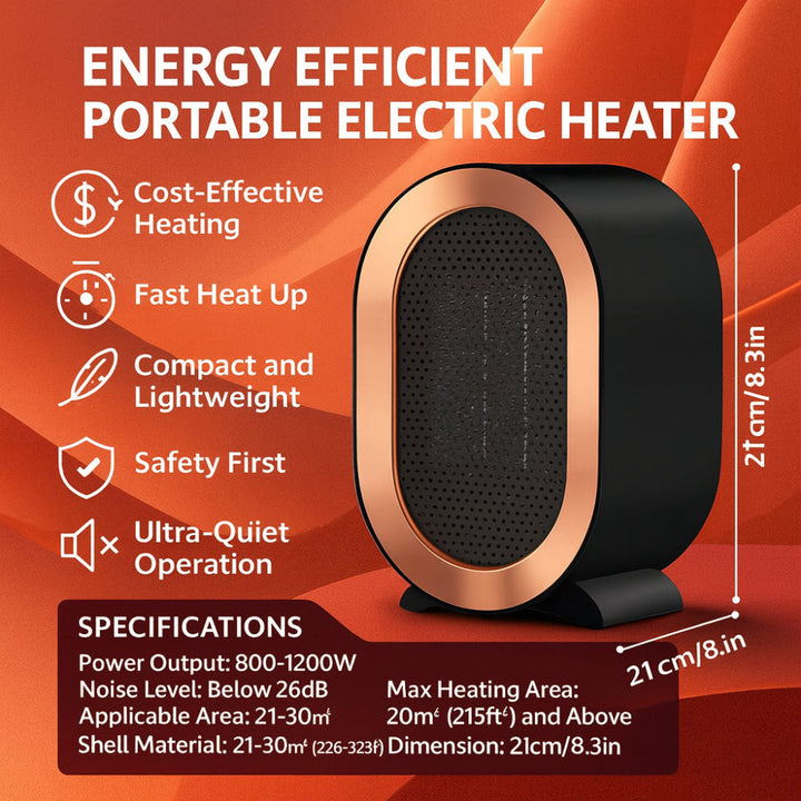 BowLift | Portable Ceramic Space Heater Energy Efficient Quiet Heating