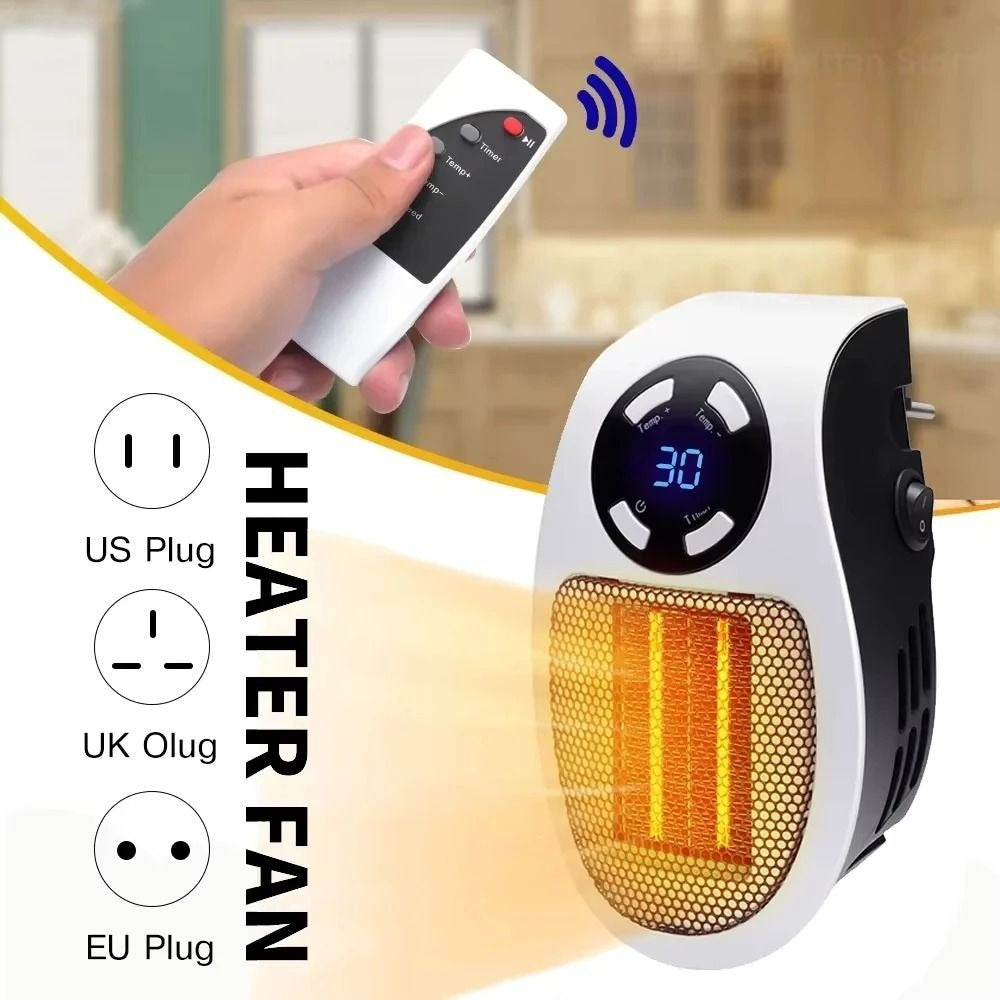 BowLift | Electric Space Heater Plug-In Mini Wall Heater Remote Control