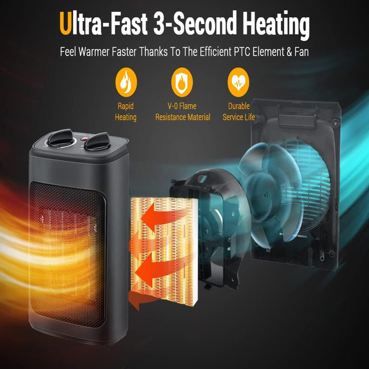 BowLift | Electric Space Heater Portable Ceramic Fast Heating Energy Efficient