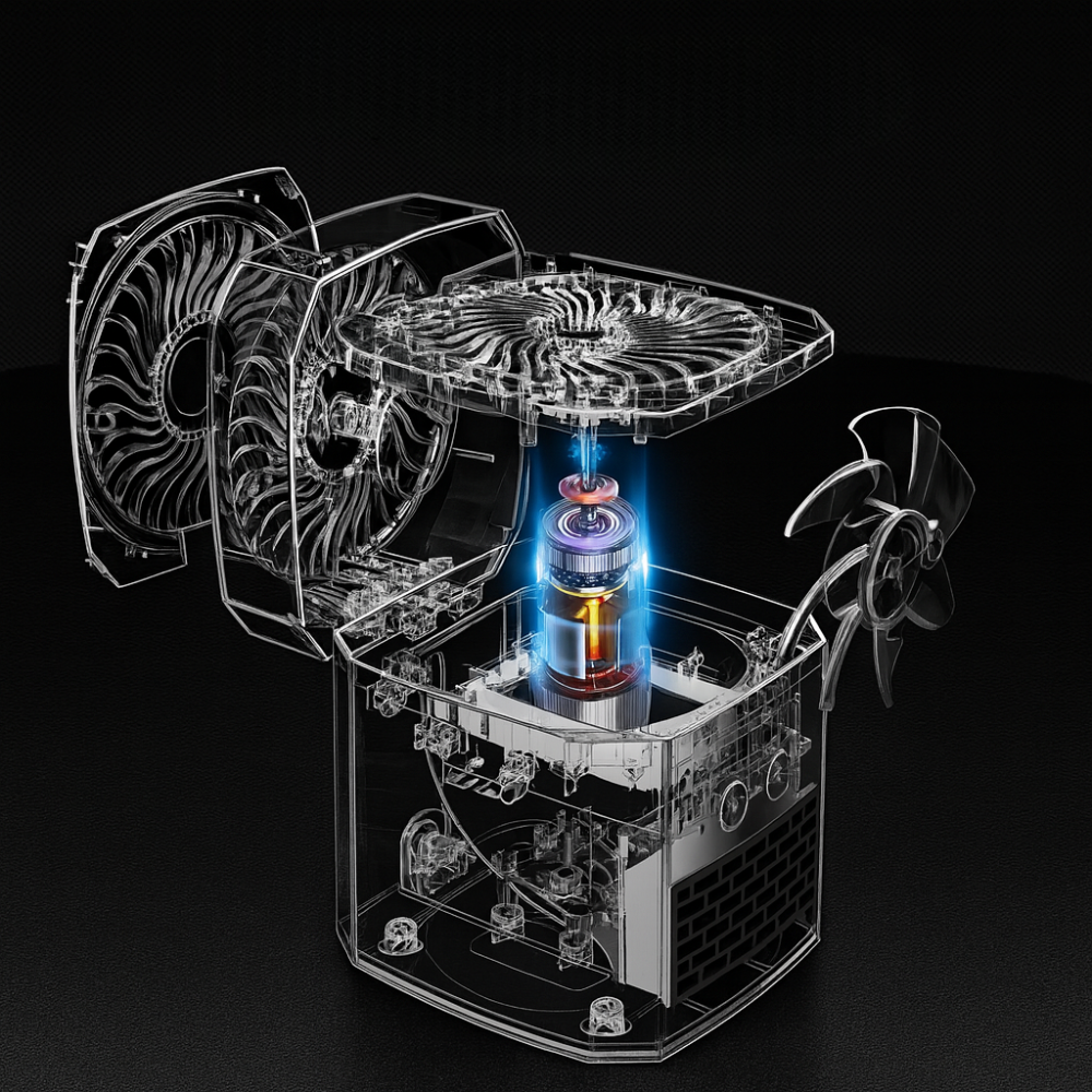 BowLift | Electric Space Heater Portable Mini Desktop Fan Cooler ABS Square 400W