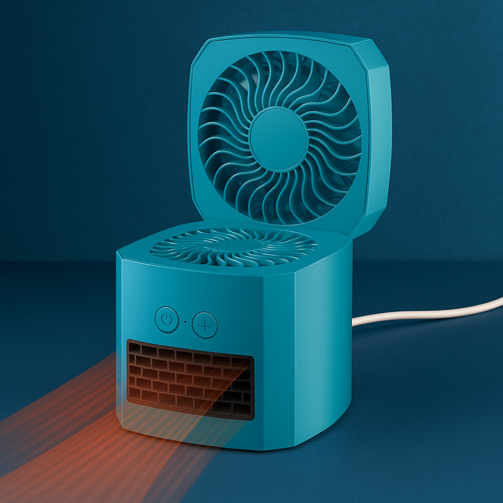 BowLift | Electric Space Heater Portable Mini Desktop Fan Cooler ABS Square 400W