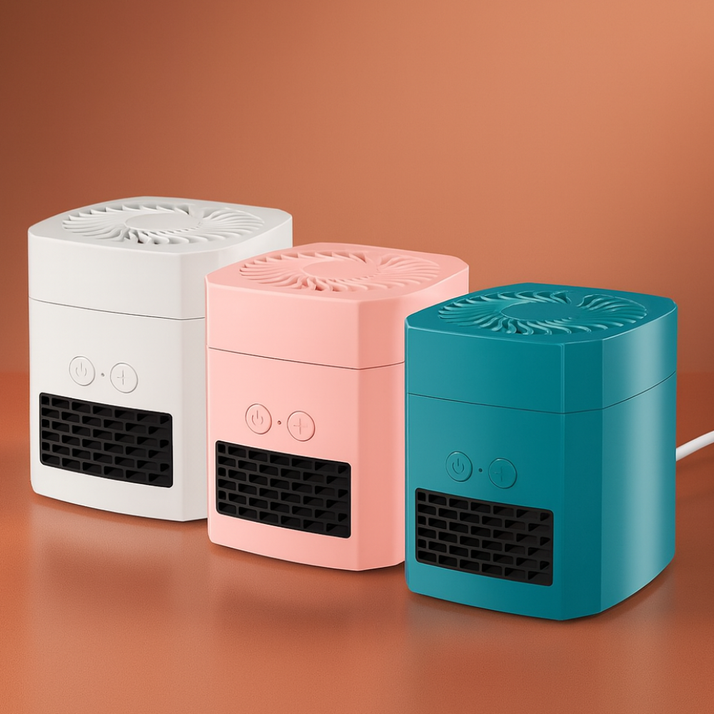 BowLift | Electric Space Heater Portable Mini Desktop Fan Cooler ABS Square 400W