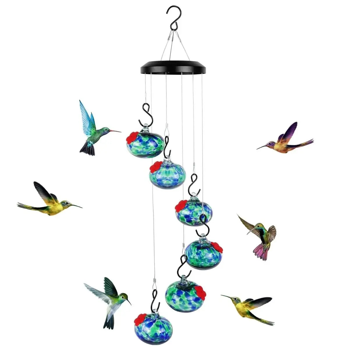 BowLift | Elegant Hummingbird Feeder Station with Wind Chimes – Effortlessly Attracts Birds