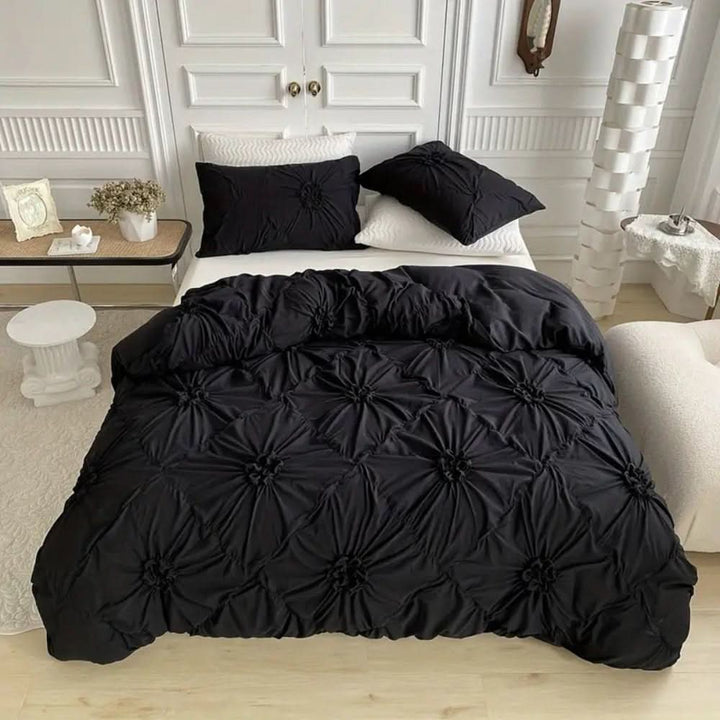 BowLift | Elegant Ruffle Flower Duvet Cover Set made of Microfiber