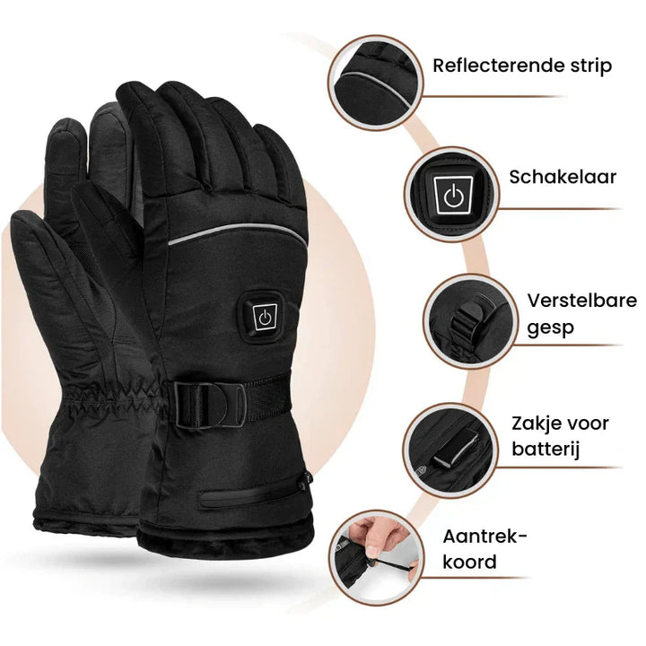 BowLift | ThermoGrip Heated Gloves – Waterproof Unisex Gloves with 3 Heating Levels and Touchscreen Function
