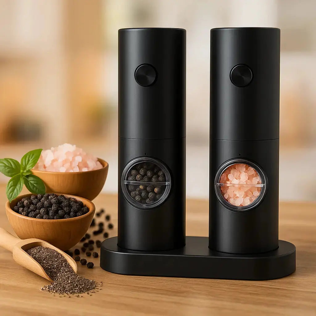 BowLift | Electric Salt & Pepper Mill – With LED & Adjustable Grind Size