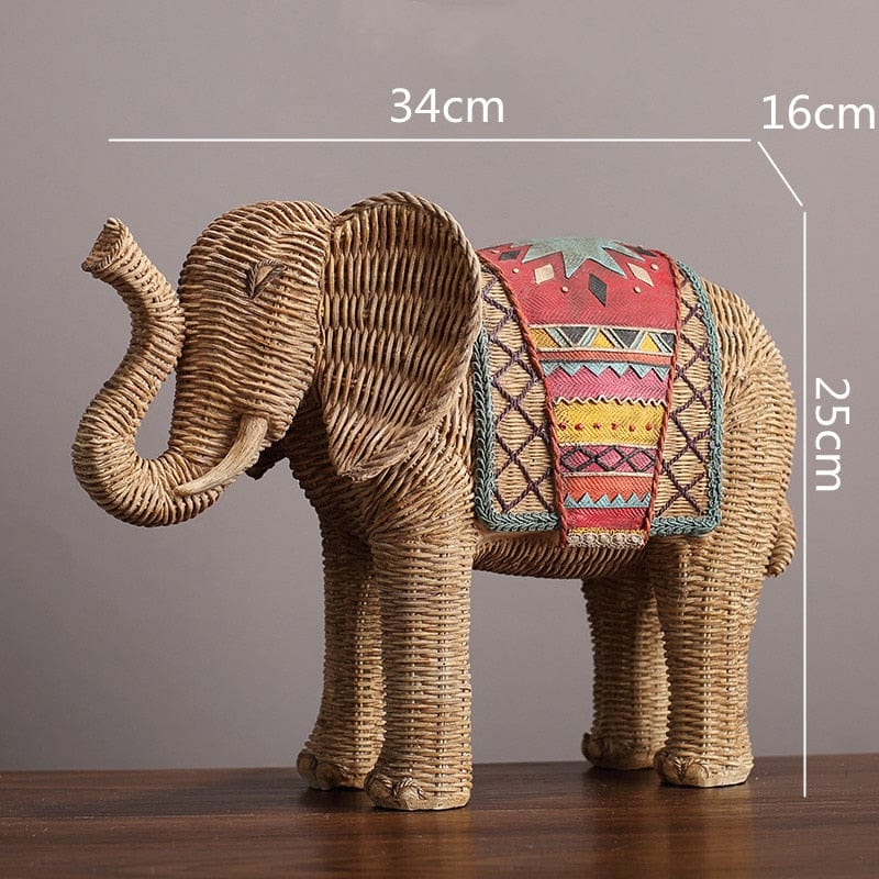 Elephant Rattan Statue Bowlift