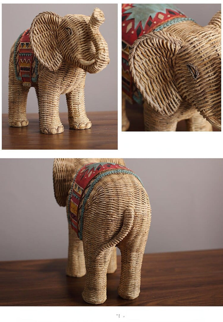 Elephant Rattan Statue Bowlift