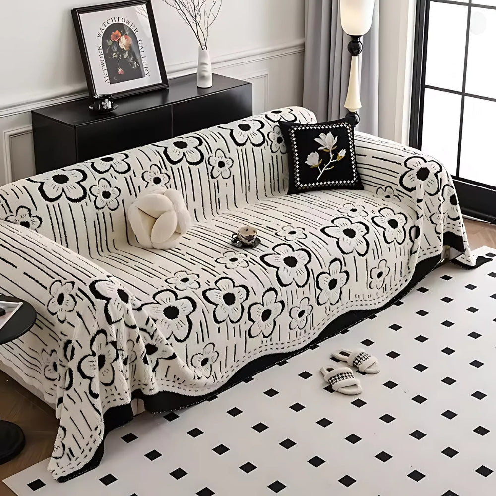 BowLift | Embroidered Flower Soft Sofa Cover