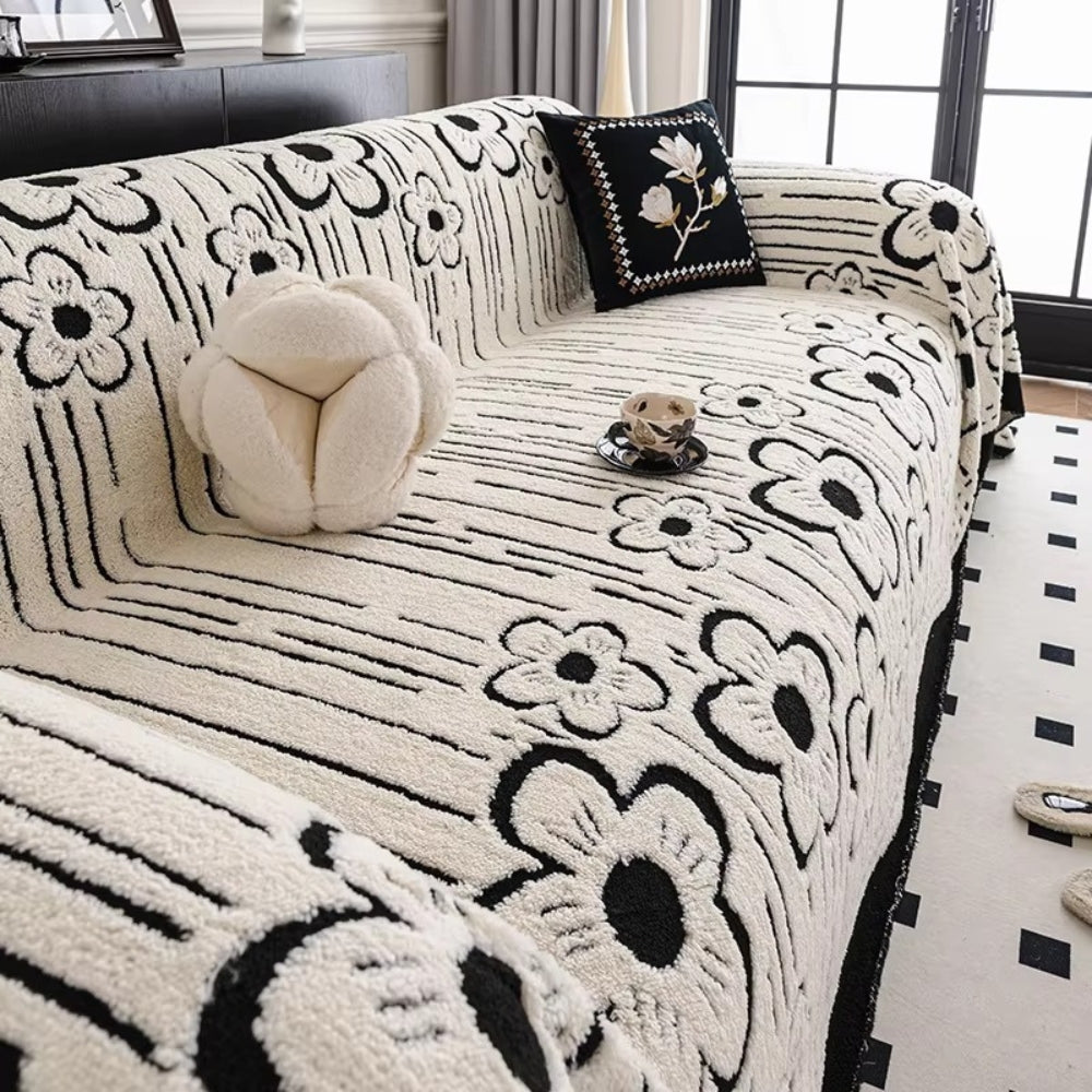 BowLift | Embroidered Flower Soft Sofa Cover