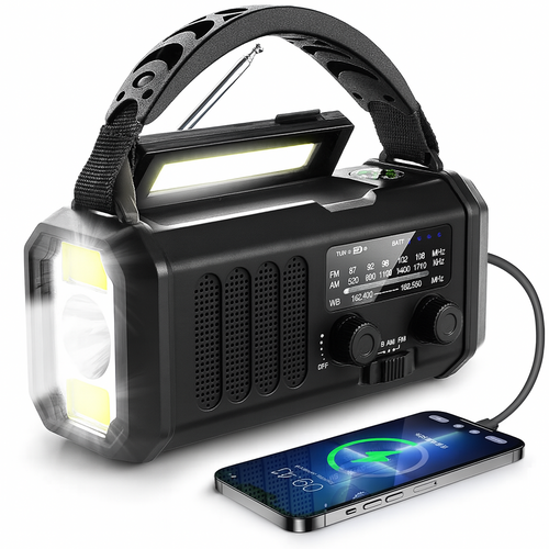 Emergency Wave Crisis Radio – Emergency Radio with Power Bank, LED Flashlight, Dynamo and Compass | Bowlift