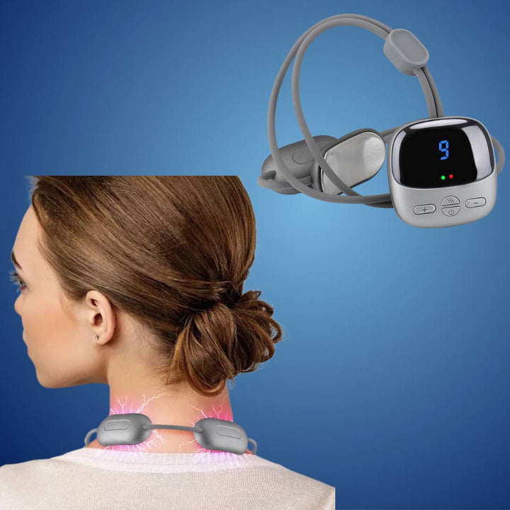 NeckEasePro Portable EMS Cervical Spine Massager | Pain Relief for Neck and Shoulder Tension - Muscle Relaxation Bowlift
