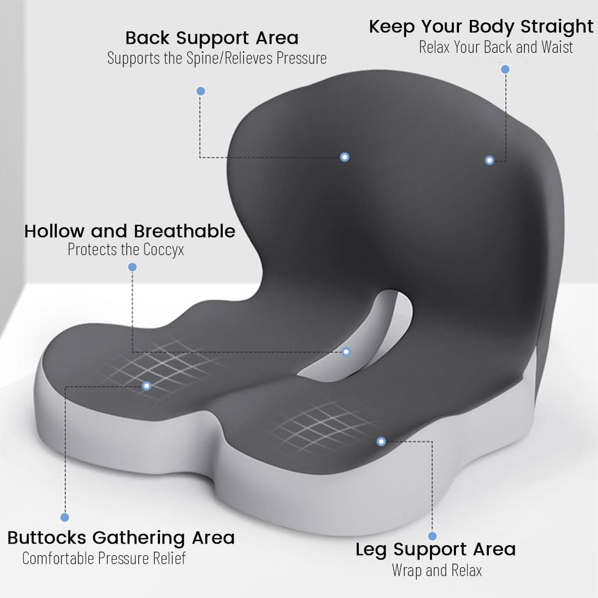 BowLift | Ergonomic Memory Foam Seat Cushion
