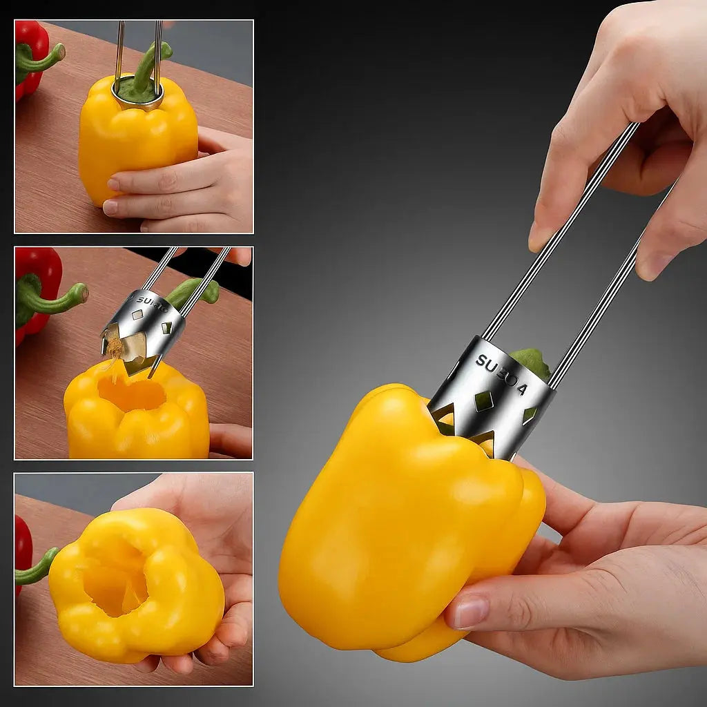 BowLift | Ergonomic Core Remover made of Stainless Steel for Fruits and Vegetables