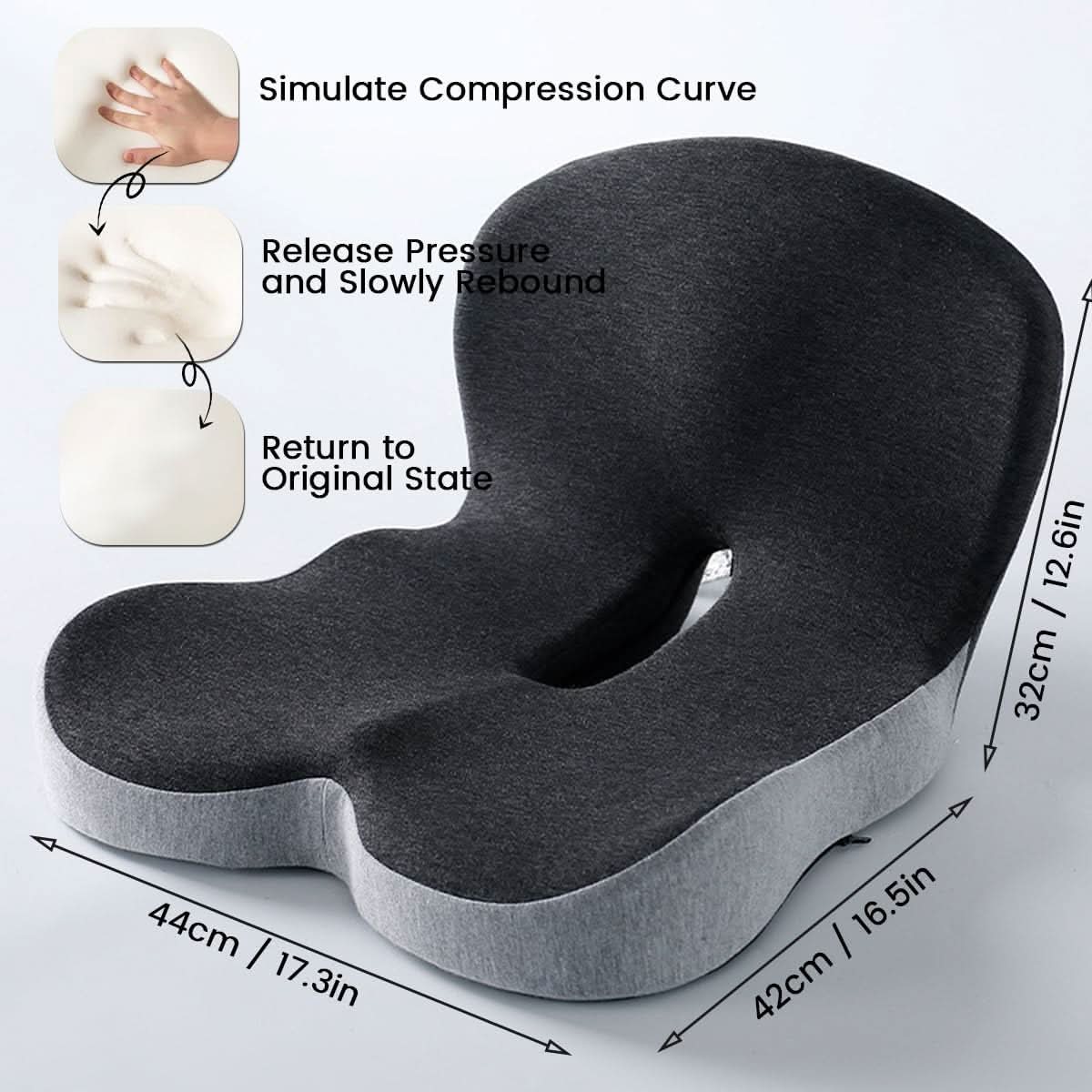 BowLift | Ergonomic seat cushion with lumbar support for office, car & travel