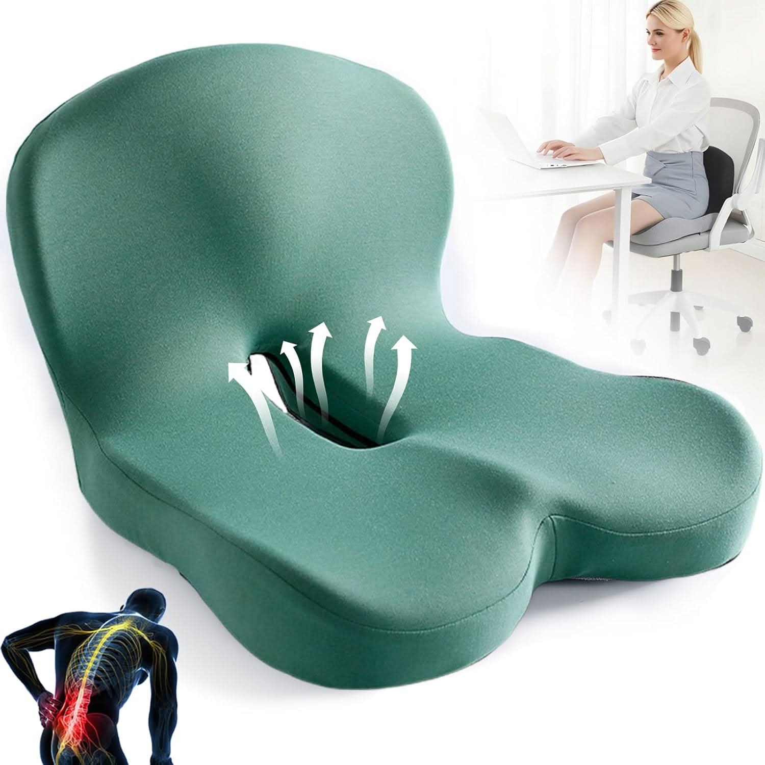 BowLift | Ergonomic seat cushion with lumbar support for office, car & travel