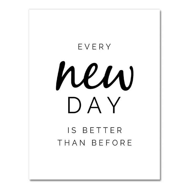 Every New Day Eucalyptus Green Leaves Wall Art Fine Art Canvas Prints Inspirational Quotes Posters Pictures For Living Room Home Office Art Decor | Bowlift
