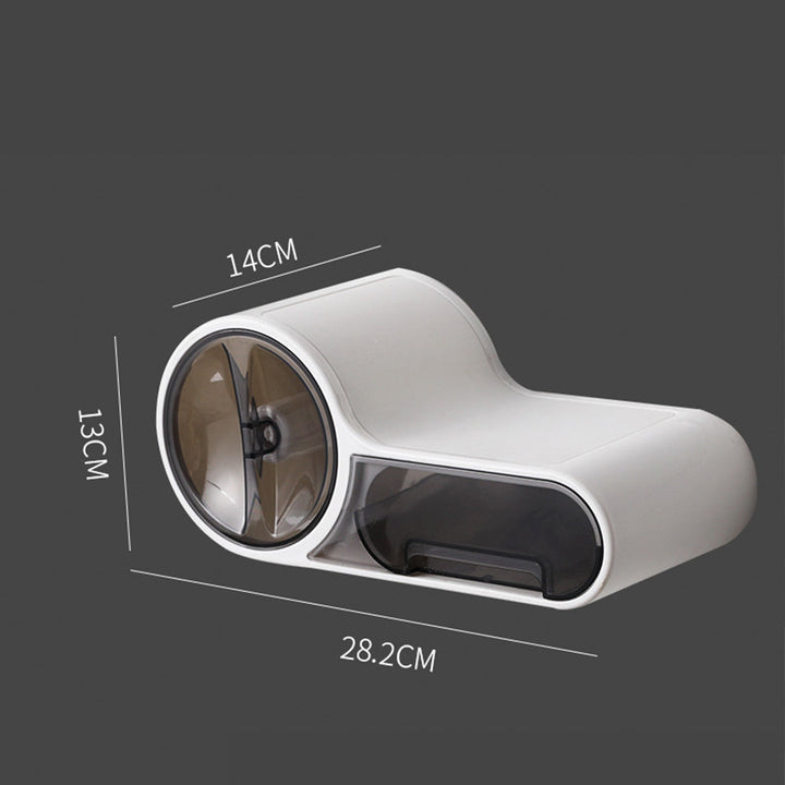 DroogHoud Self-Adhesive Toilet Paper Holder – Waterproof Wall Solution with Extra Storage Space | Bowlift
