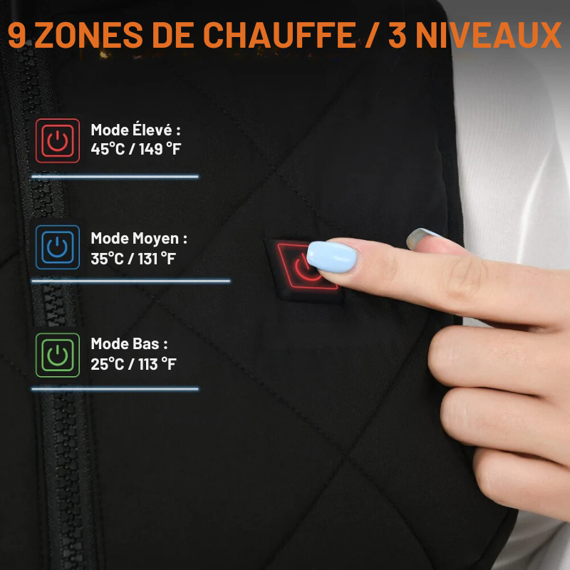 BowLift | Heated vest for women with dual control and 9 heating zones – comfort and warmth for every season