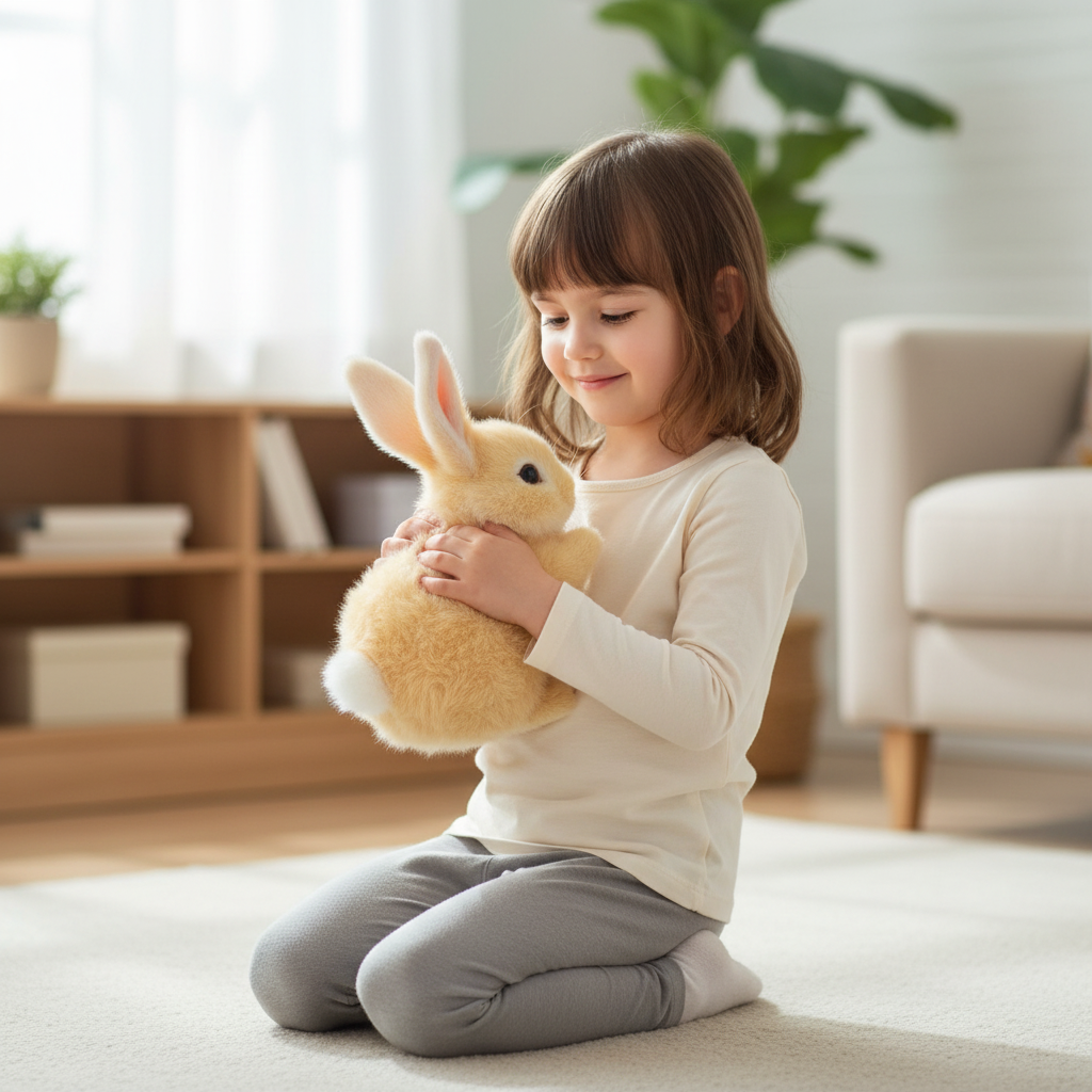 BowLift | BunnyLoom Interactive Plush | Realistic hopping bunny toy for kids