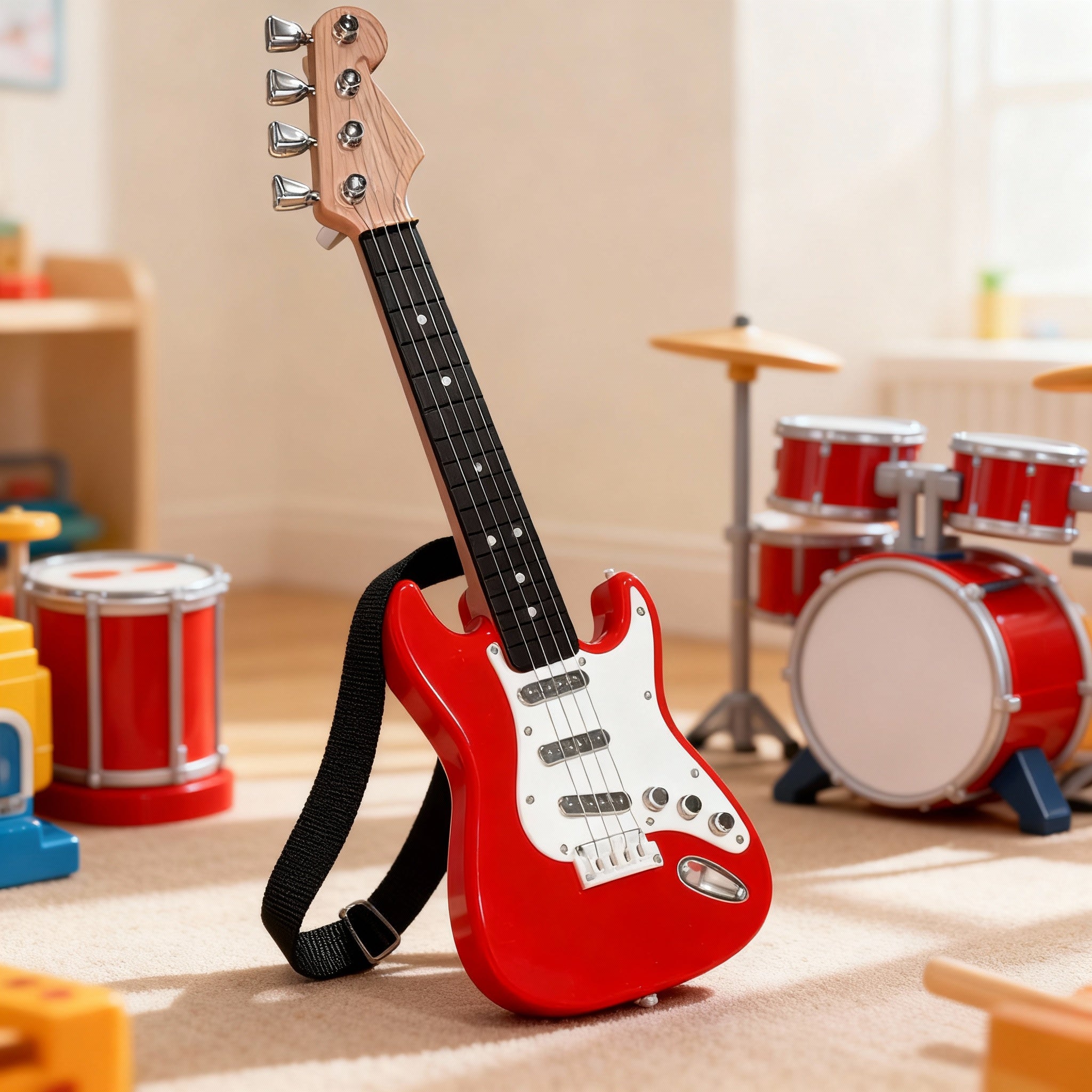 BowLift | 4-String E-Guitar Toy for Kids | Portable, ABS Plastic & Educational Musical Instrument