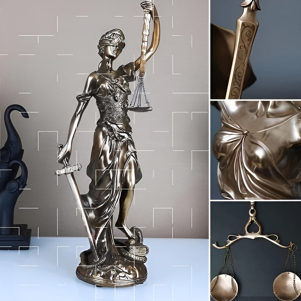 Statue of the Goddess of Justice – An elegant decorative sculpture of Justitia | Bowlift