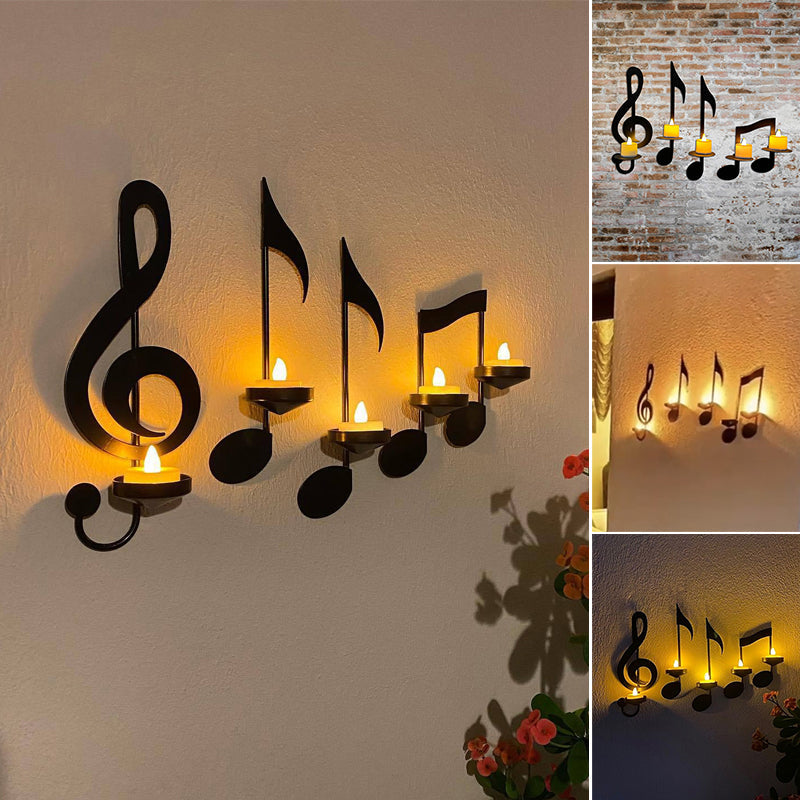 Black Music Note Wall Light Bowlift