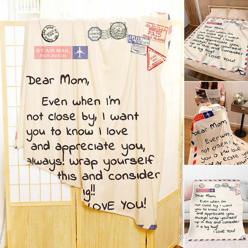 Letter Printed Flannel Throw Blanket Gift for Mom | Bowlift