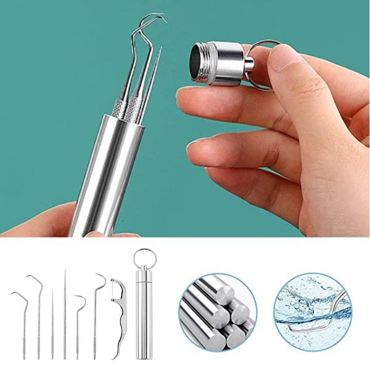 Toothpick set made of stainless steel (7 pieces) | Bowlift
