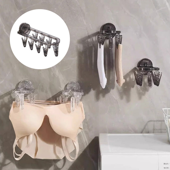 BowLift | Suction cup collapsible clothes hanger with clip