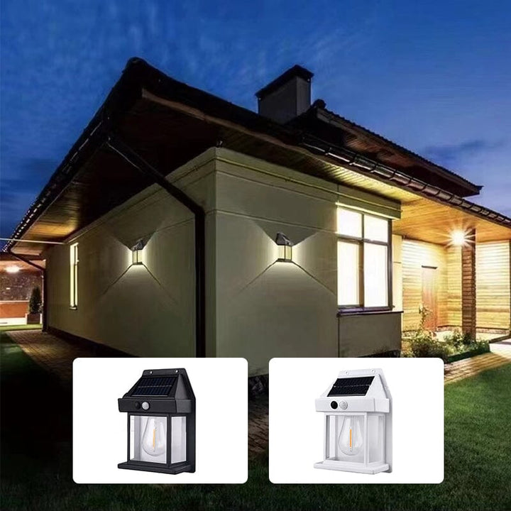 BowLift | Solar Wolfram Wall Light for Outdoor Use