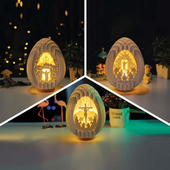 Easter 3D Paper Desk Lamp with Luminous Base | Bowlift