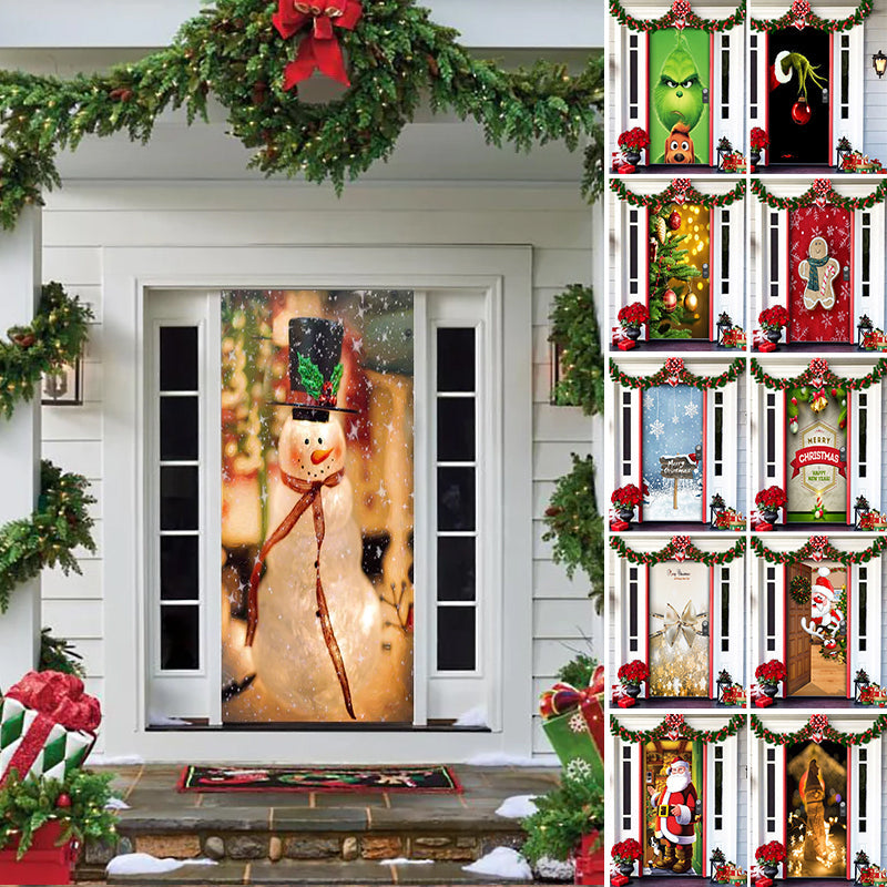 BowLift | Christmas Door Decoration | Fabric Door Cover | Washable & Reusable