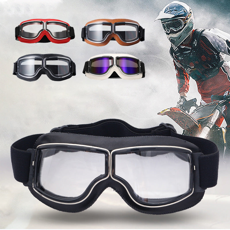 BowLift | RoadRider | Vintage Motorcycle Goggles with Interchangeable Lenses and Comfort Padding