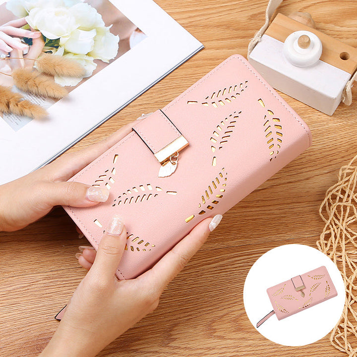 BowLift | Long wallet for women with leaf pattern