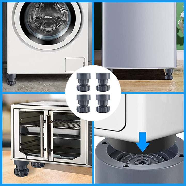 4 Piece Adjustable Height Washing Machine Support | Bowlift