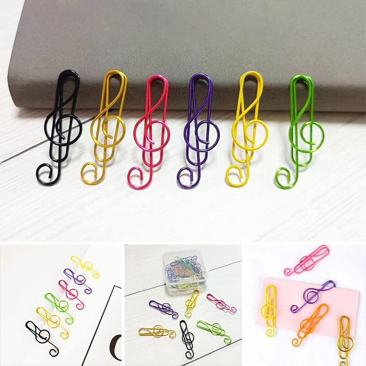 Music Multicolored Metal Paper Clips | Bowlift
