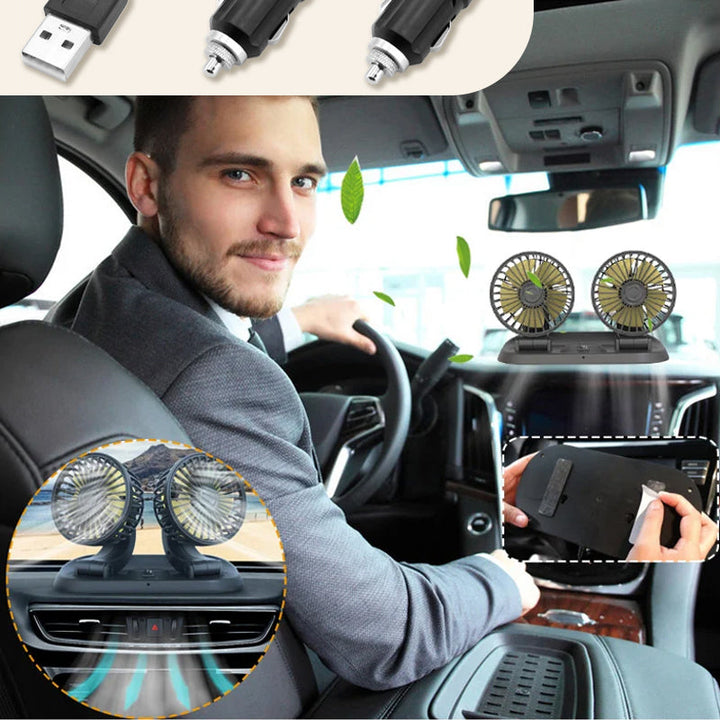 Double head car cooling air circulation fan | Bowlift