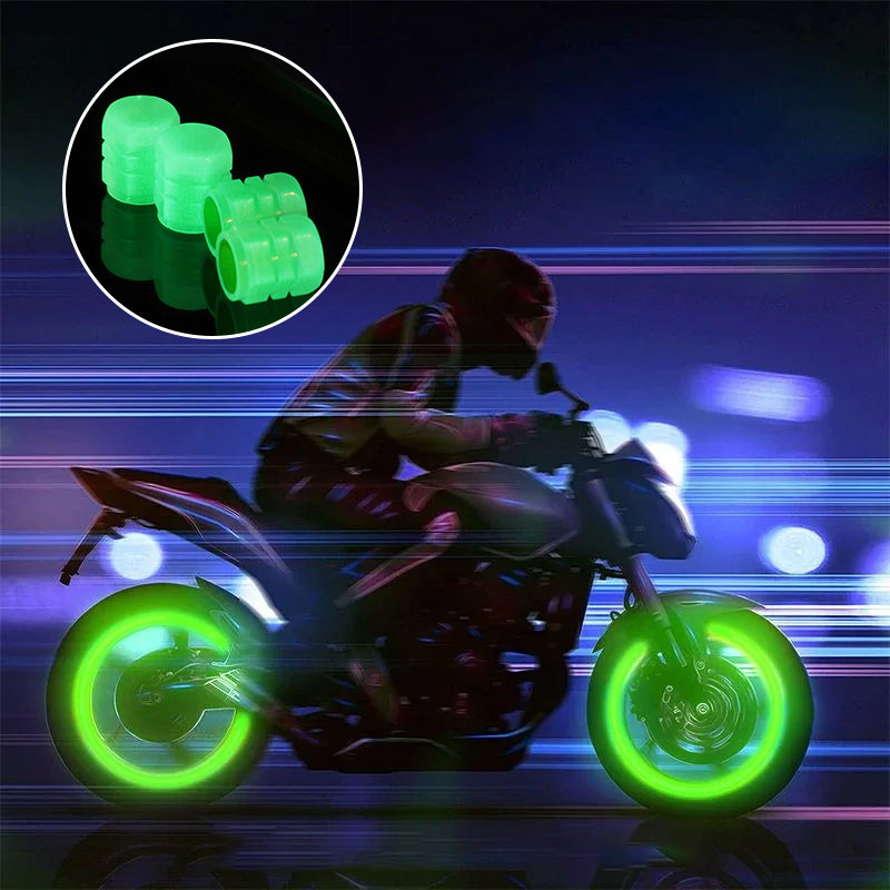 BowLift | Universal fluorescent valve caps for tires, 4 pieces