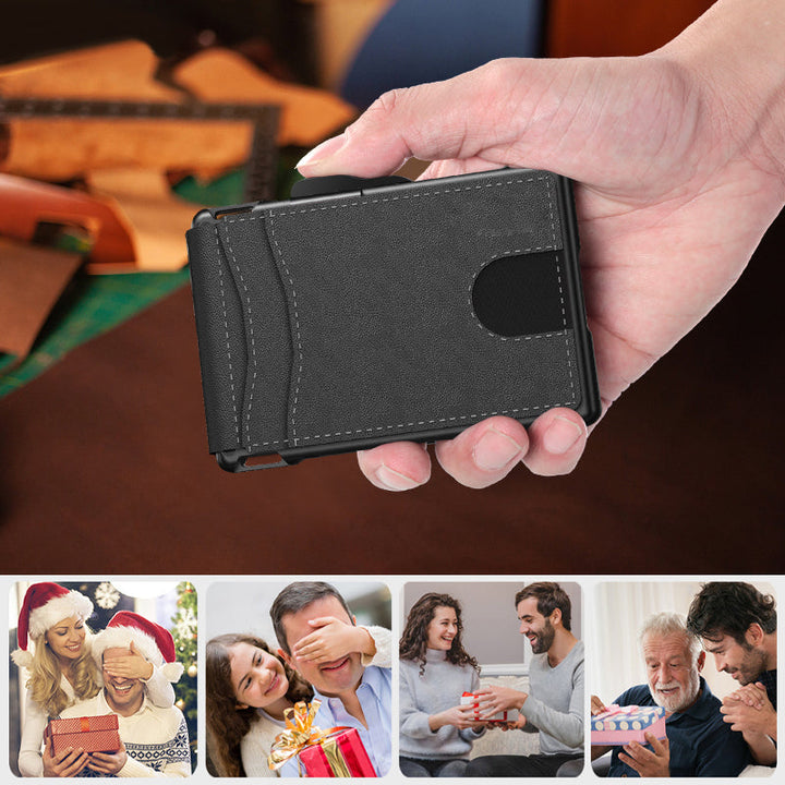 BowLift | Men's Business Style PU Leather Card Slots for AirTag