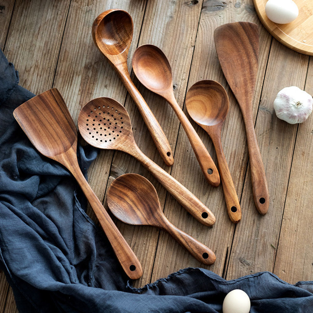 BowLift | Elegant Eco-Friendly Teak Utensil Collection for Every Chef - Non-Scratch & Easy to Clean