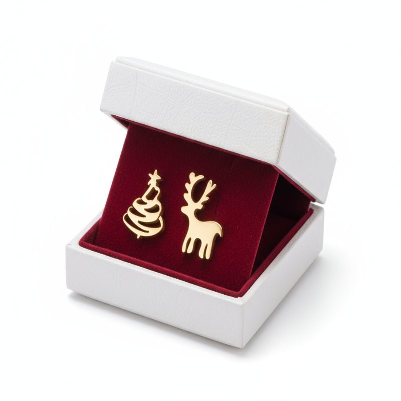 BowLift | Elegant 925 Silver Christmas Stud Earrings with Festive Shine