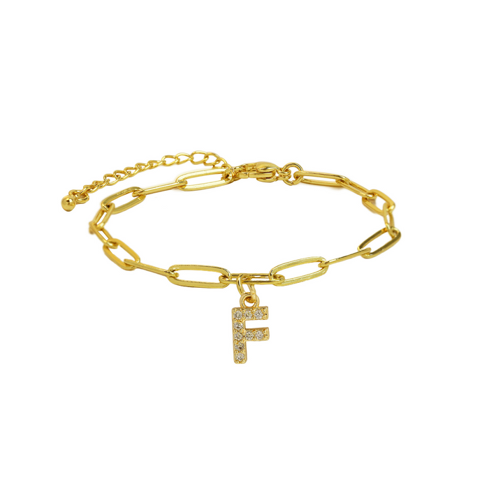 BowLift | Dainty Paperclip Letter Initial Bracelet