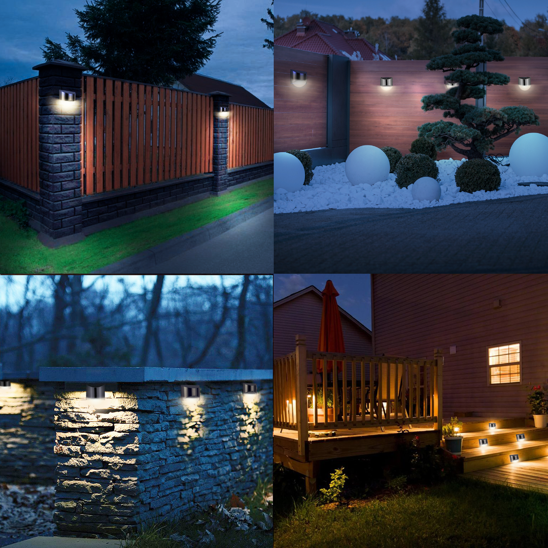 BowLift | Stainless Steel Solar LED Outdoor Wall Light – Weatherproof Automatic Garden Lighting