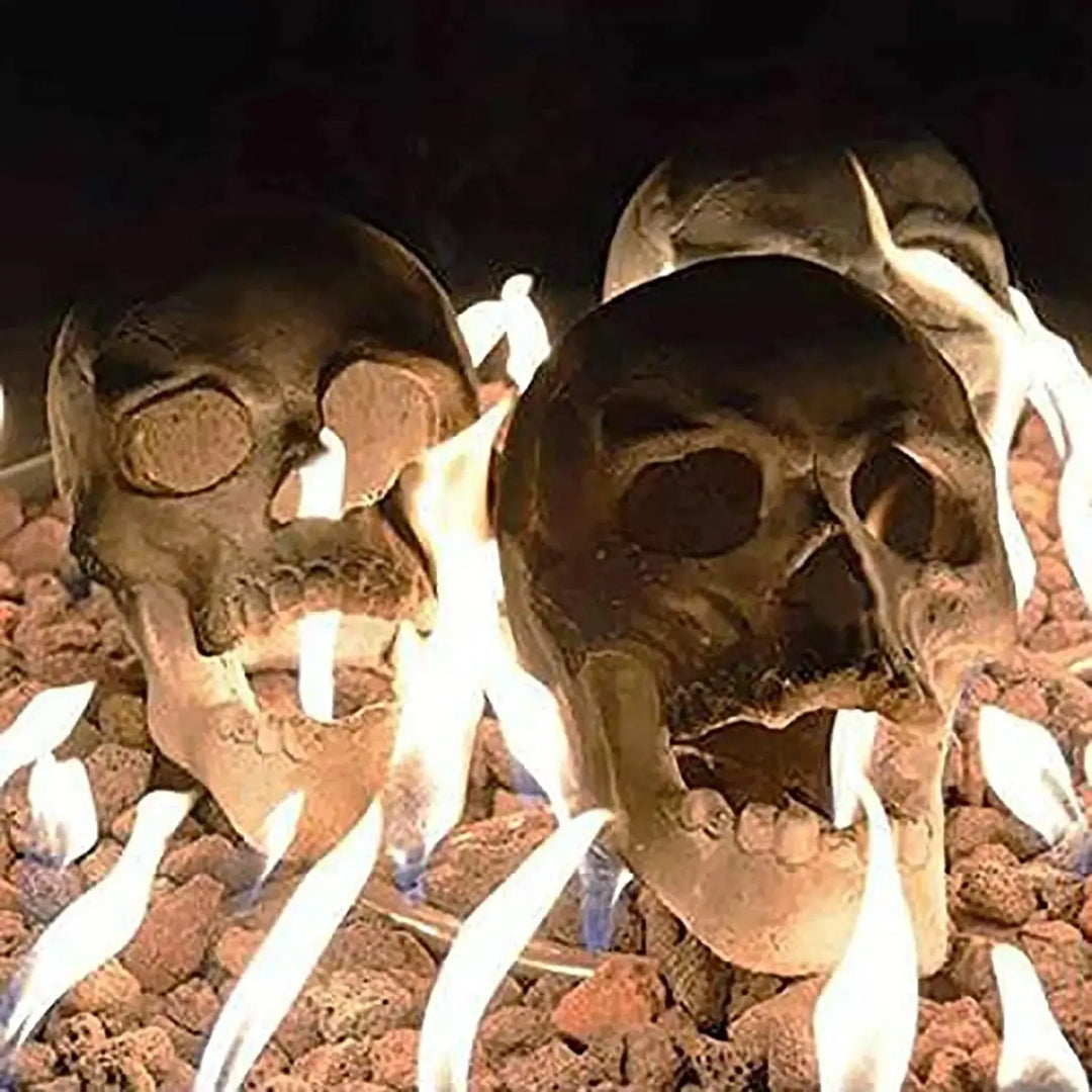BowLift | SkullFire Ornament – Fireproof Skull Figurine made of Resin for Gothic & Halloween Decoration