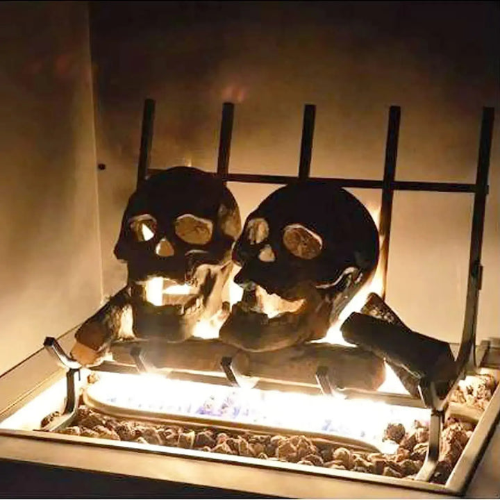 BowLift | SkullFire Ornament – Fireproof Skull Figurine made of Resin for Gothic & Halloween Decoration
