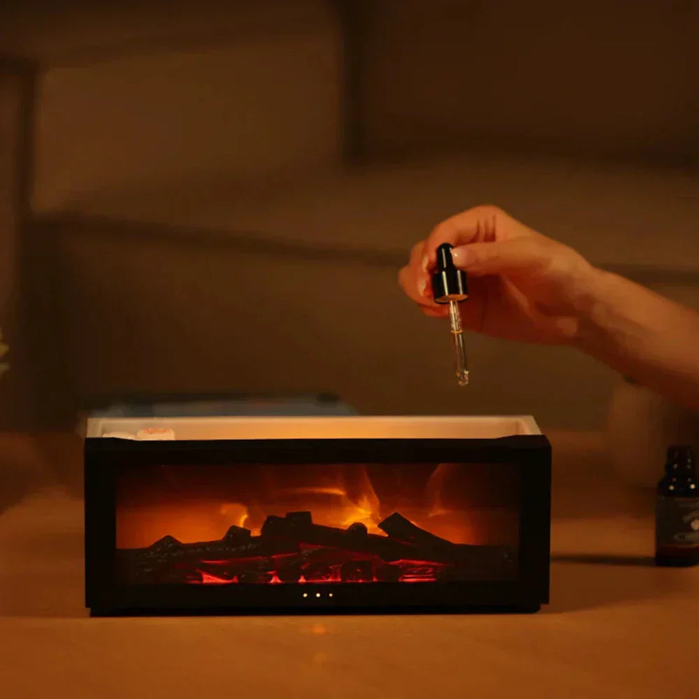 BowLift | Flamora – Fireplace Humidifier & LED Flame Mood Lamp with Aromatherapy Option