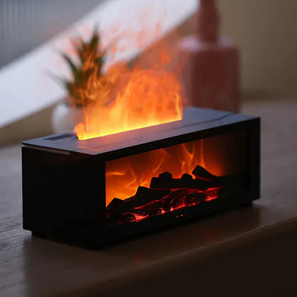 BowLift | Flamora – Fireplace Humidifier & LED Flame Mood Lamp with Aromatherapy Option