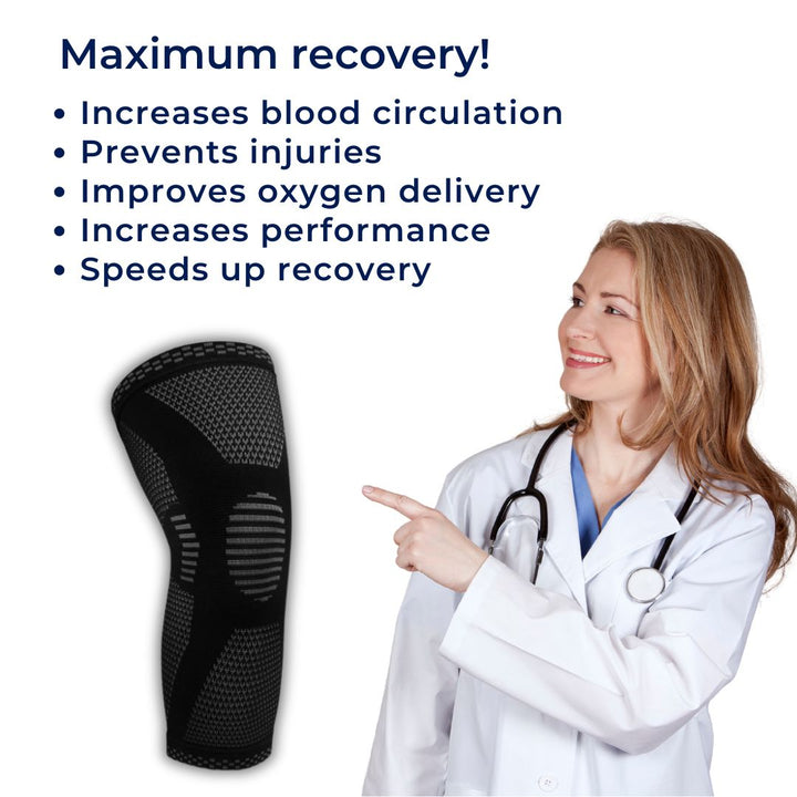 FlexiKnee Active Knee Protector | Compression Support for Stability and Pain Relief - Injury Recovery - Arthritis - Sports - Post-Surgery Bowlift