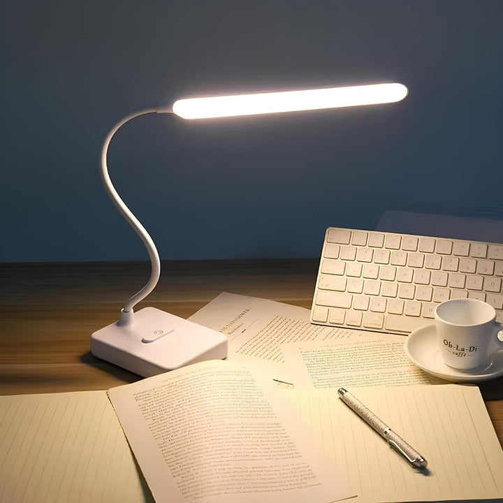 BowLift | LumoFlex Adjustable Desk Lamp – Rechargeable or Plug-In with Flexible Neck & Dimmable Light